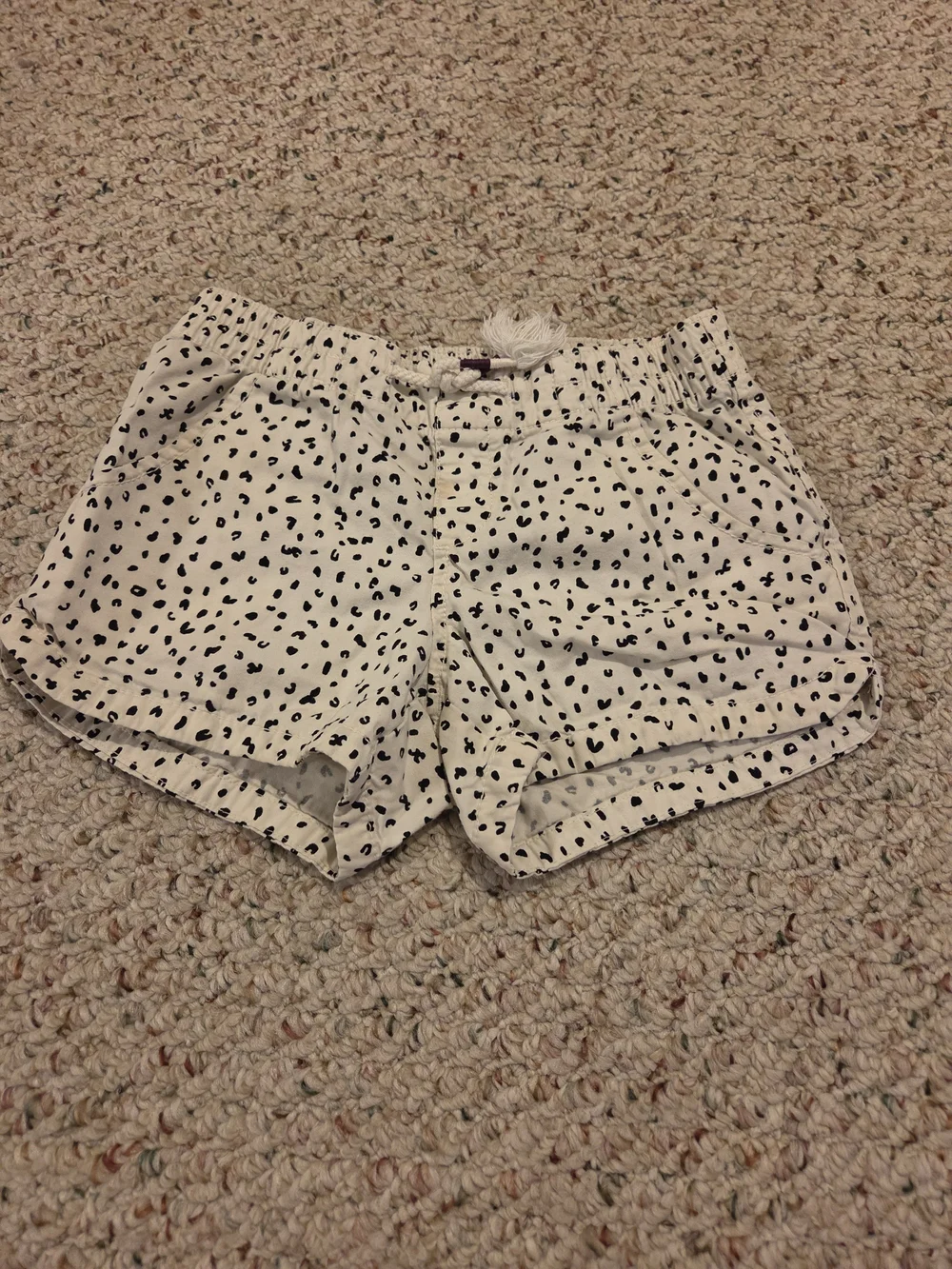 Old Navy Cream Shorts with Black Spot Print